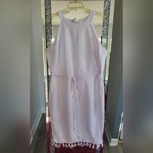 Ashley Stewart White Sleeveless Midi Dress